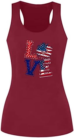 Žene 4. srpnja vrhovi američke zastave Patriotske majice Novelty Grafički teers Summer Camo Racerback Vest Ležerne prilike