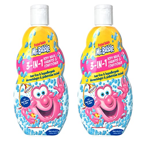 Mr. Bubble Kids originalni 3u1 šampon, regenerator, sredstvo za pranje tijela-hipoalergeni miris mjehurića bez suza, stvara velike