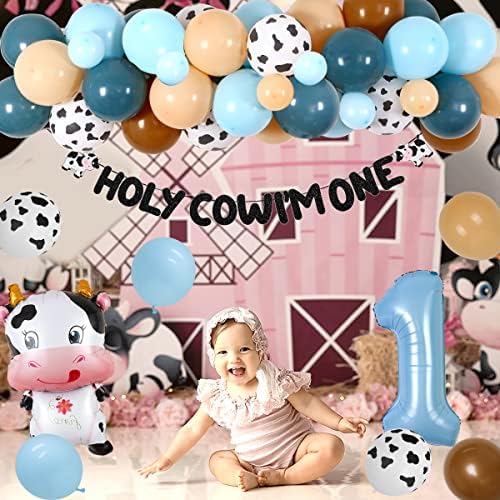 Tema farme krava ukrasi za 1. rođendansku zabavu dječak-sveta krava Im ukrasi za jedan rođendan Garland Kit, sveta krava Im jedan