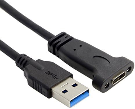 CABLECC USB-C USB 3.1 Tip C Ženka do USB 3.0 A muški podatkovni kabel 20cm sa otvorom za montiranje ploče