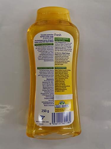 Dettol pena za tuširanje Fresh 250ml-Fresh Hygiene wash za tijelo štiti osvježavajućim citrusima - bez sapuna-pH uravnotežen