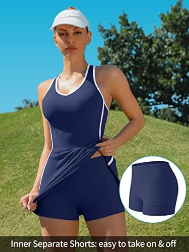 ATTRACO Ženska teniska haljina sa džepovima za kratke hlače i grudnjake za trkačke racepke Golf odijelo