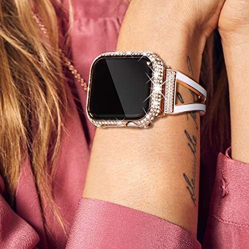Newwayways 2-pakovanje Bling slučajevi kompatibilni za Apple Watch Case 40mm, potpuno popločani dijamanti Zaštitni branik za IWATCH