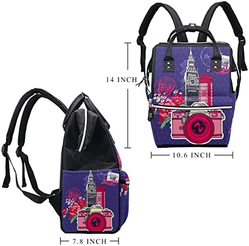 UK London Big Ben Peaner Bager ruksak za bebe Nappy Promjena torbe s više funkcija Velika kapaciteta putna torba