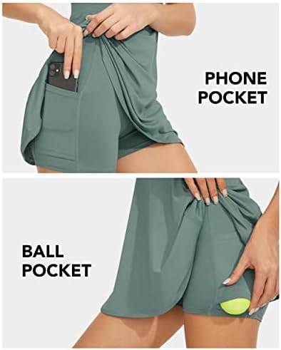 AFITNE WOMENS Tenis Haljina vježbanja sa ugrađenim grudnjakom i šorc sa džepovima Golf haljina za vježbanje atletika