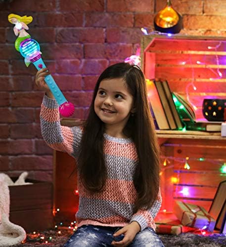 Mozlly LED Light up mermaid Spinner Wand, uključene baterije za predenje od 15,5 inča-oprema za kostime princeze Glow Toy Za djecu djevojke za Halloween Dress Up, Cosplay, Party Favors karnevalske nagrade