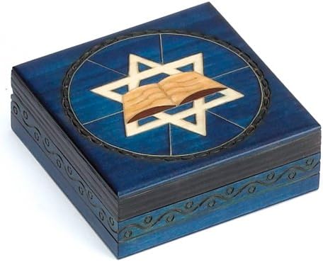 Plava zvijezda Davida Tajni nakit zadržava kutiju nakita Judaica Poljska ručno rađena nakit