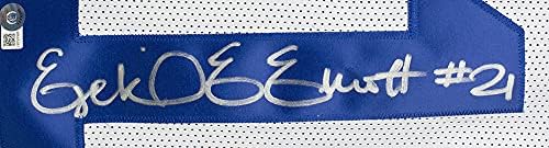 Ezekiel Elliott potpisao je Custom White Pro Style Football Jersey Bas Itp