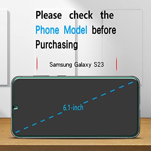 Slanku [3-Pack] zaštitnik ekrana za kaljeno staklo Samsung Galaxy S23 5G, podržava čitač otiska prsta, bez mjehurića, protiv ogrebotina,
