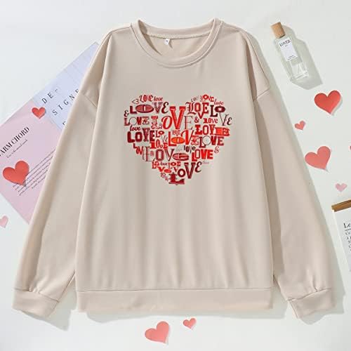 Cm c & m wodro dukserirt za žene dugih rukava smiješno ljubavno srce grafički pulover slatke casual crewneck majice vrh