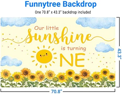Funnytree naš mali Sunshine okreće jedan pozadina deca 1. Rođendanska zabava Banner žuta Suncokreti ukras zalihe Vi ste moja sunshine