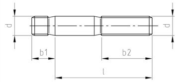 DIN 939 metričke studenke, nominalna dužina M20x65mm, obični centar, A2 nehrđajući čelik