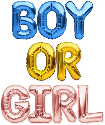 PartyForever Boy ili djevojka balon balon plava, zlatna i ruža zlatna folija Decor slova za rod za bebe otkrivaju zabavne ukrase i