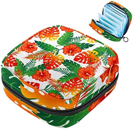 Crvene narančaste biljke sanitarne vrećice za pohranu sa ubrusom, torba za menstruaciju za teen djevojke Držač za sestrinstvo Prijenosni