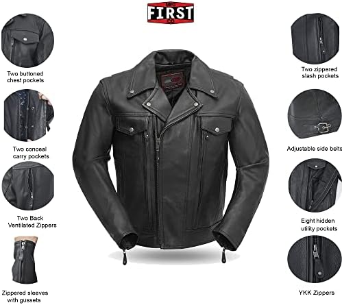 Prvi Mfg ko-Mastermind-Muška motociklistička jakna-koža