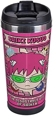 UOGEEP Anime katastrofalni život saiki k dvostruki izolirani šalice za kavu prijenosne šalice od nehrđajućeg čelika modne putne krigle