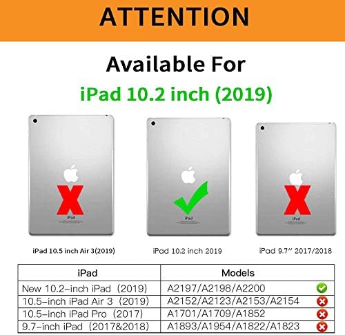 Novi iPad 7.2 / iPad 10.2 Slučaj, zaštitna kožna futrola, podesivi štand automatskog buđenja / spavanja za iPad 10,2 inčni - tanka