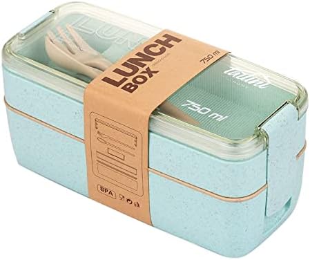 RJ displeji-rižine ljuske biljna vlakna zelena boja tiffin kutija za ručak sa pretincima dvoslojna kutija za ručak od pšeničnih vlakana.