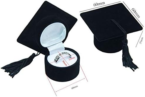NOLITOY 2kom kutija za prsten sa diplomskom kapom-kutija za prsten u obliku doktorskog šešira - kutija za odlaganje prstena za diplomiranje