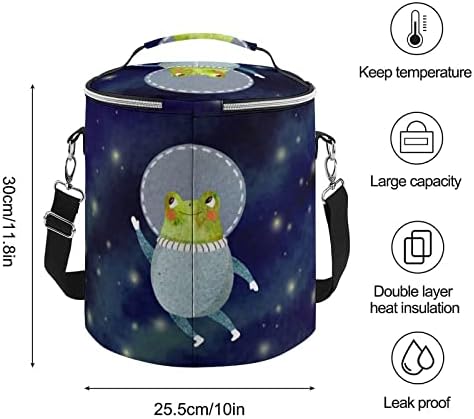 Vesela torba za ručak sa žabom astronautom nepropusna hladnjača za višekratnu upotrebu torba za uredsku Pikničku plažu