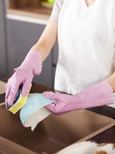 LANON Protection wahoo rukavice za čišćenje posuđa prilagođene koži, pamučna Flokirana podloga, kuhinjske rukavice za višekratnu upotrebu,