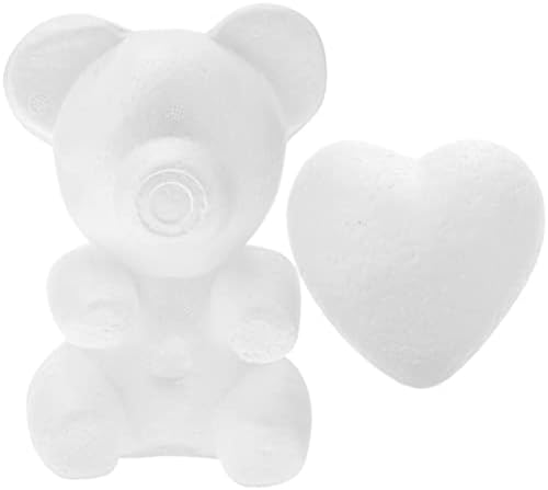 Aboofan 8pcs pjene medvjedi modeli polistiren pjena od medvjeda ruža bijela diy zanat za dnevnu valentine cvjetar, poklon vjenčani
