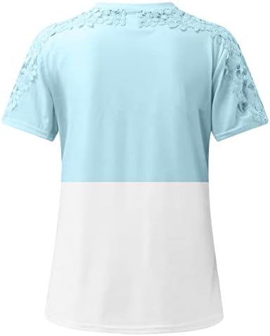 Summer Fall bluza majica za tinejdžerske djevojke kratki rukav CrewNeck vrat čipka pamučna prugasta tee ui ui