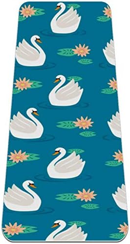 Siebzeh Elegant Swan Flowers Premium Thick Yoga Mat Eco Friendly Rubber Health & amp; fitnes Non Slip Mat za sve vrste vježbe joge