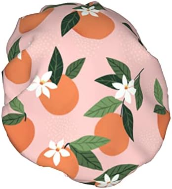 Tropske naranče na ružičastom kapu za tuširanje višenamjenska kap za elastičnu kadu vodootporne kopče za kosu za spa / salon / kućna