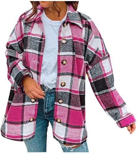 Ženski vuneni jakni kaput plairan dugme dugih rukava dolje rever na vrhu labave ležerne bluze trendi trendy dukseri