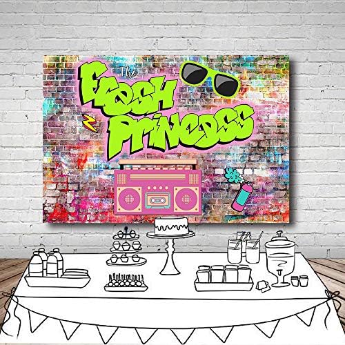 MEHOFOTO svježe princeza Baby tuš party dekoracije Banner Photo Studio pozadina Pink Grafiti zid od cigle Hip Hop Vintage Disco Neon