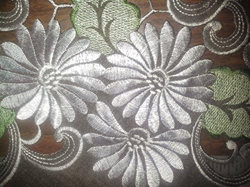 Doily Boutique kamin mantel šal s bijelim tratinčicama na smeđim burlap lanenom tkaninom, veličine 90 x 19 inča