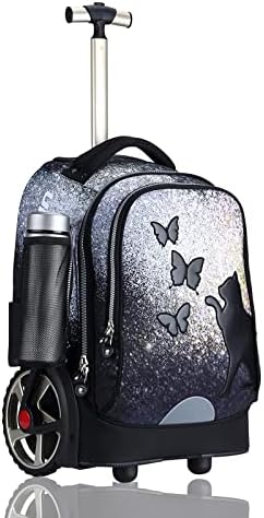 Uniker Rolling torba za laptop za 14 inčni laptop, valjkaste knjige za tinejdžere, torba za kotače, giknu školu, galaxy školska torba