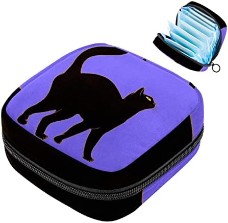 Oryuekan sanitarne torba za skladištenje salveta, prijenosna torba za žene za žene djevojke menstrualne kupke, crtane životinje mačka