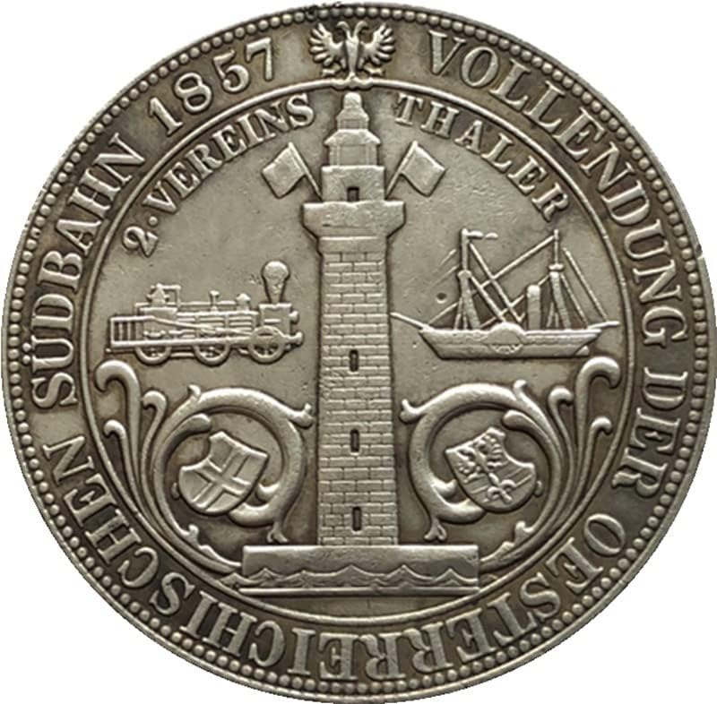 1857. austrijski novčići bakarni susret-pozlaćeni antikni novčići kovanice kolekcija za rukotvorine mogu puhati 41mm
