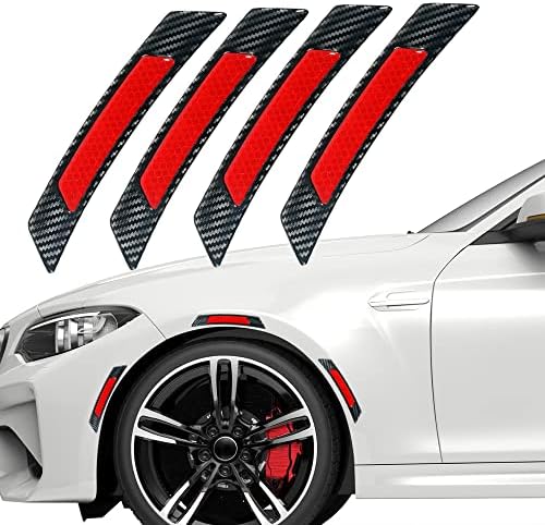 4 kom. Car Reflection Trim, kotač na kotačima naljepnice za sigurnu karbonu naljepnice, naljepnica za obrve na kotaču, automatsko