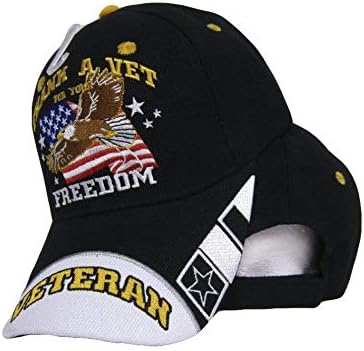 Pasati zahvalite veterinaru na vašoj slobodi Veteran Eagle Flag Crni vezeni šešir sa loptom