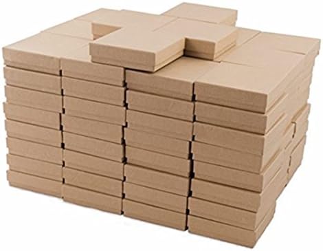 888 Prikaz - pakovanje 50 kutija 5 7/16 x 3 1/2 x 1 kraft smeđe mat finiš pamučne kutije za nakit