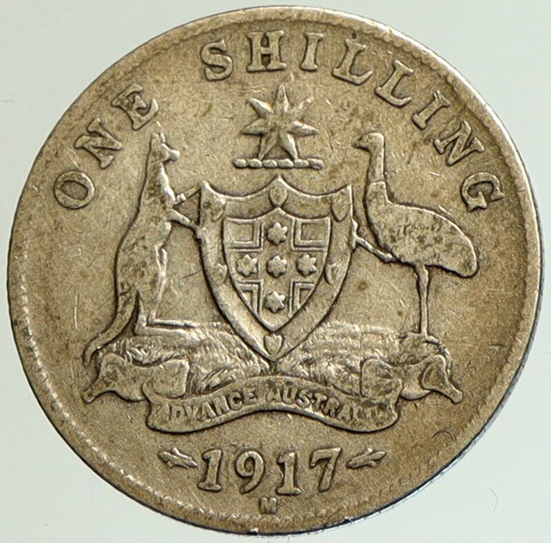 1917. AU 1917 M Australija UK King George V Kenguruolo Antik za šiling Dobar nesiguran