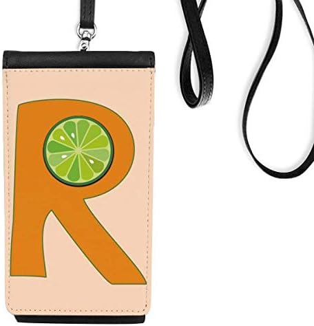 R abeceda narančasta voće art deco poklon modni telefon novčanik torbica viseći mobilni torbica crni džep