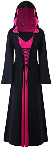 Haljine s kapuljačom TIFZHADIAO HOLLWEEN za žene srednjovjekovna vintage hoodie ogrtač ogrtač RENAISTANCE kostim irska haljina