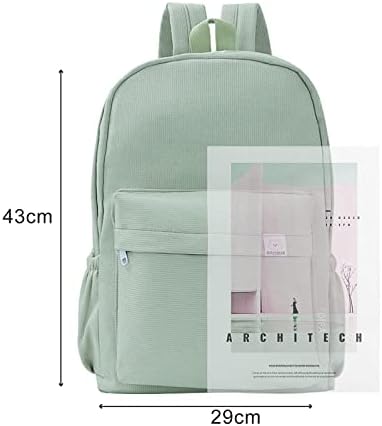 JQWSVE Slatki estetski ruksak kadulja za zeleni ruksak za žene Solid Calor ruksak Kawaii Ruccsack Travel Backpack