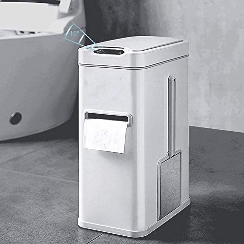 Wenlii pametna indukciona kanta za smeće za domaćinstvo sa poklopcem 7L kanta za smeće za kupatilo sa wc četkom i kutijom za maramice