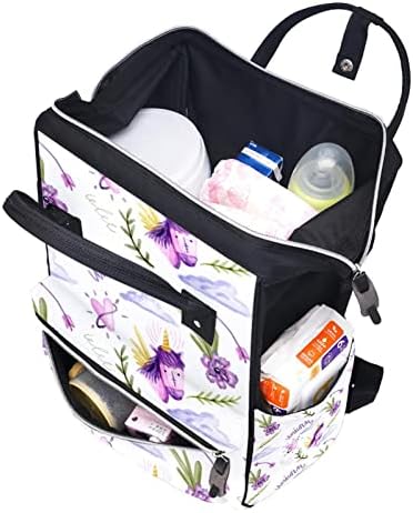 Vodenicolor ljubičaste jednorožne torbe za jednorog ruksak za bebe nazivne torbe za promjenu multi funkcije Veliki kapacitet putna