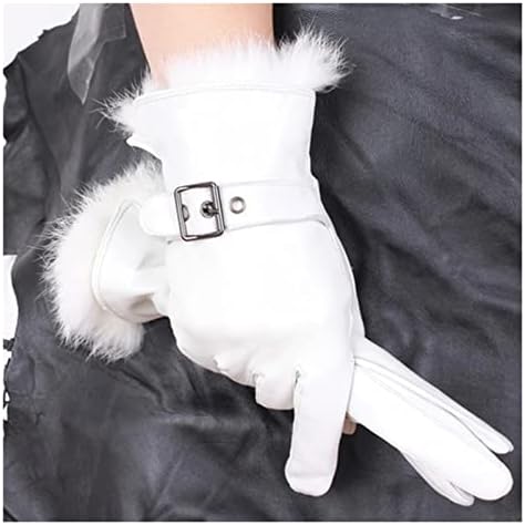 N / A ženske rukavice kožna zimska topla meka podstava kopča neprekidne rukavice za prste