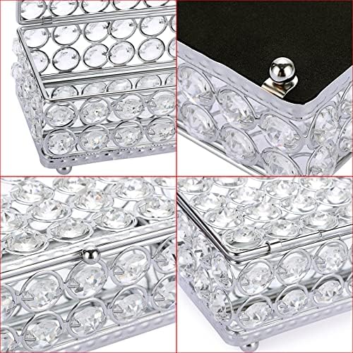ELLDOO Kristalna kutija za nakit pravougaone sitnice Organizator naušnice prstenovi Kutija Kutija za blago Home Decor Accent dekorativna