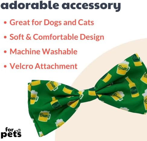 Huxley & Kent kravata za kućne ljubimce | Irski suds | St. Patricks Day Velcro Bowing ogrlica za kravate | Zabavni luk za pse i mačke