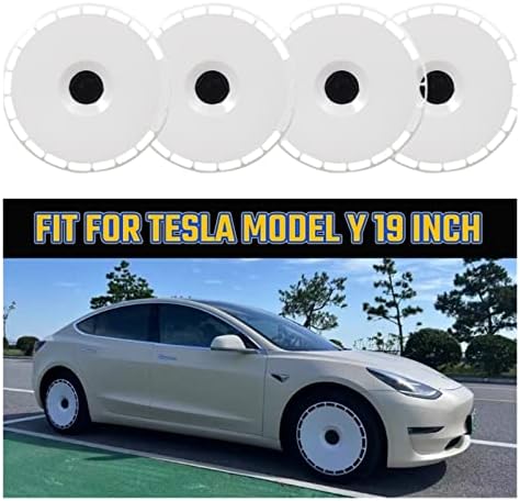 Kompatibilan je s Tesla Model Y 2018-2022 4pcs Hubcap Performance za zamjenu kotača 19-inčni automobil sa punim obručnim poklopcem