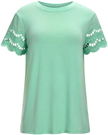 Ženska bluza Moda 2023 Ležerni okrugli izrez Majica kratkih rukava s kratkim rukavima Tunic Top T majice