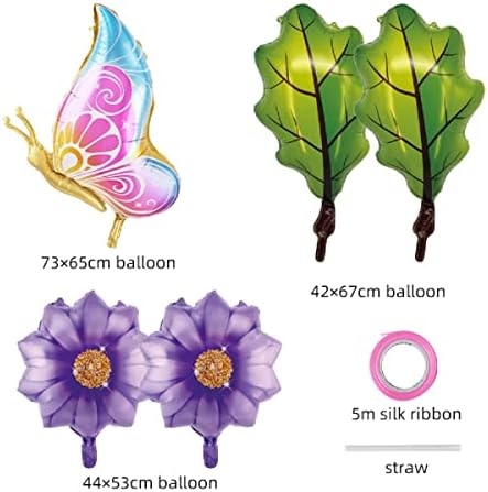 5 komada cvjetnih balona, ​​šareni balon od leptira sa cvjetnim balonom, milarskim balonima u obliku suncokreta, balone za bebe, kušanje
